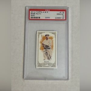 2012 TOPPS ALLEN & GINTER MINI #176 BABE RUTH NEW YORK YANKEES PSA 10